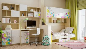 Детская комната Флёр (Белый/корпус Клен) в Химках - ximki.katalogmebeli.com | фото