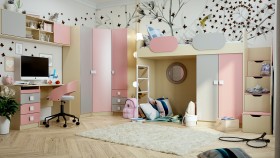 Детская комната Грэйси (Розовый/Серый/корпус Клен) в Химках - ximki.katalogmebeli.com | фото