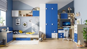 Детская комната Скай (Синий/Белый/корпус Клен) в Химках - ximki.katalogmebeli.com | фото