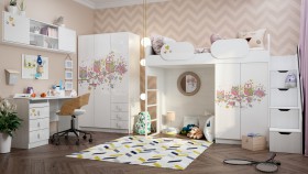 Детская комната Совушки (Белый/корпус Выбеленное дерево) в Химках - ximki.katalogmebeli.com | фото