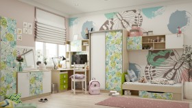 Детская комната Твит (Белый/Зеленый/корпус Клен) в Химках - ximki.katalogmebeli.com | фото