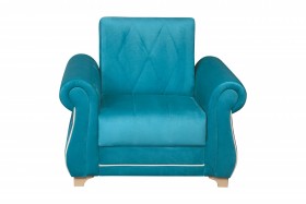 Кресло для отдыха "Порто" (велюр киви бирюза / микровельвет крем) в Химках - ximki.katalogmebeli.com | фото 3