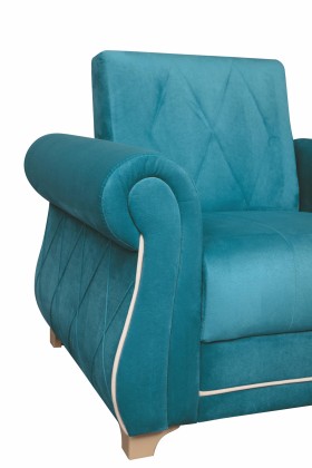 Кресло для отдыха "Порто" (велюр киви бирюза / микровельвет крем) в Химках - ximki.katalogmebeli.com | фото 5