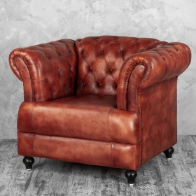 Кресло кожаное Лофт Честер-Нью (Коричневый) в Химках - ximki.katalogmebeli.com | фото