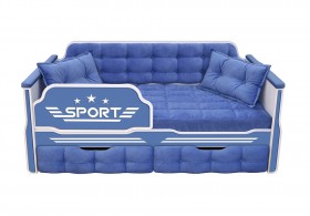 Кровать 160 серии Спорт 2 ящика 85 Синий (подушки) в Химках - ximki.katalogmebeli.com | фото