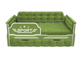 Кровать 170 серии Спорт 1 ящик 76 Зелёный (мягкие боковые накладки) в Химках - ximki.katalogmebeli.com | фото