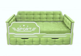 Кровать 170 серии Спорт 2 ящика 81 Фисташка (мягкие боковые накладки) в Химках - ximki.katalogmebeli.com | фото