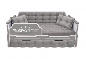 Кровать 180 серии Спорт 1 ящик 45 Серый (подушки) в Химках - ximki.katalogmebeli.com | фото
