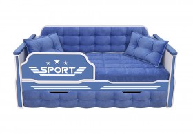 Кровать 190 серии Спорт 1 ящик 85 Синий (подушки) в Химках - ximki.katalogmebeli.com | фото