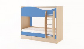 Кровать 2-х ярусная с ящиками (Беленый дуб/Синий) в Химках - ximki.katalogmebeli.com | фото 4