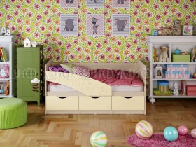 Кровать Бабочки 1,6м (Ваниль матовый) в Химках - ximki.katalogmebeli.com | фото