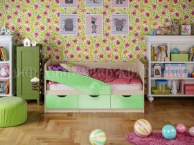 Кровать Бабочки 2,0м (Салатовый металлик) в Химках - ximki.katalogmebeli.com | фото