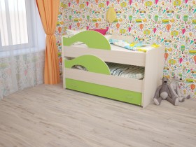 Кровать детская Радуга 1600 Млечный дуб/Салатовый в Химках - ximki.katalogmebeli.com | фото