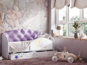 Кровать детская Звездочка Белый/Фиолетовый в Химках - ximki.katalogmebeli.com | фото