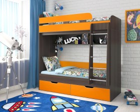 Кровать двухъярусная Юниор-5  Бодего/Оранжевый в Химках - ximki.katalogmebeli.com | фото