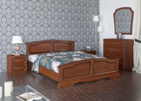 Кровать Елена из массива сосны 1200*2000 Орех в Химках - ximki.katalogmebeli.com | фото