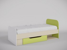 Кровать Эппл 1650х750 (Зеленый/Белый/корпус Клен) в Химках - ximki.katalogmebeli.com | фото