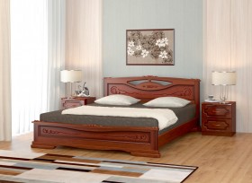 Кровать Карина-7 из массива сосны 1400*2000 Орех в Химках - ximki.katalogmebeli.com | фото
