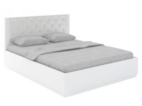 Кровать с ПМ М25 Спальня Тиффани (белый текстурный) в Химках - ximki.katalogmebeli.com | фото