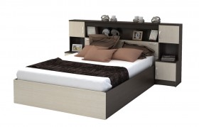 Кровать с прикроватным блоком КР 552 Спальня Basya (венге/белфорт) в Химках - ximki.katalogmebeli.com | фото