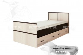 Кровать Сакура с настилом и ящиками 0,9 (Венге/Лоредо) в Химках - ximki.katalogmebeli.com | фото