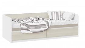 Кровать «Сканди» с 2 ящиками Дуб Гарден/Белый/Глиняный серый в Химках - ximki.katalogmebeli.com | фото