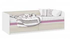 Кровать «Сканди» с 2 ящиками Дуб Гарден/Белый/Лиловый в Химках - ximki.katalogmebeli.com | фото