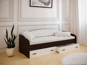 Кровать Софа-8 с мягкой спинкой (900х1900) Венге/ Белый в Химках - ximki.katalogmebeli.com | фото 1