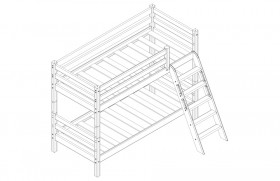 Кровать Соня вариант 12 низкая с наклонной лестницей Белый полупрозрачный в Химках - ximki.katalogmebeli.com | фото 3