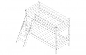 Кровать Соня вариант 12 низкая с наклонной лестницей Белый полупрозрачный в Химках - ximki.katalogmebeli.com | фото 4