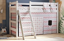 Кровать Соня вариант 6 полувысокая с наклонной лестницей Белый полупрозрачный в Химках - ximki.katalogmebeli.com | фото