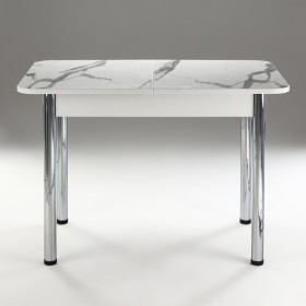 Кухонный стол 1100*700/400 ф 2 Пластик, мрамор белый в Химках - ximki.katalogmebeli.com | фото