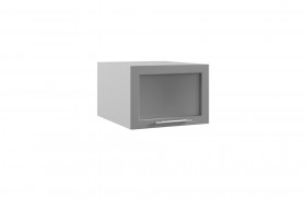 Квадро ГПГС 500 шкаф верхний горизонтальный глубокий со стеклом (Ваниль кожа/корпус Серый) в Химках - ximki.katalogmebeli.com | фото