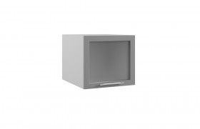 Квадро ГВПГС 500 шкаф верхний горизонтальный глубокий со стеклом высокий (Железо/корпус Серый) в Химках - ximki.katalogmebeli.com | фото