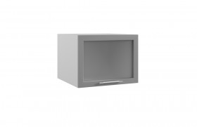 Квадро ГВПГС 600 шкаф верхний горизонтальный глубокий со стеклом высокий (Железо/корпус Серый) в Химках - ximki.katalogmebeli.com | фото