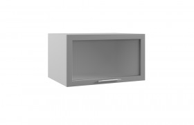 Квадро ГВПГС 800 шкаф верхний горизонтальный глубокий со стеклом высокий (Железо/корпус Серый) в Химках - ximki.katalogmebeli.com | фото