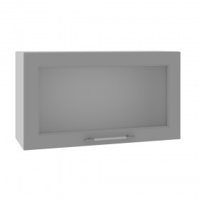 Квадро ВПГС 800 шкаф верхний горизонтальный со стеклом высокий (Лунный свет/корпус Серый) в Химках - ximki.katalogmebeli.com | фото