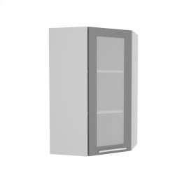 Квадро ВПУС 550 шкаф верхний угловой со стеклом высокий (Железо/корпус Серый) в Химках - ximki.katalogmebeli.com | фото