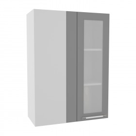 Квадро ВПУС 650 шкаф верхний угловой со стеклом высокий (Железо/корпус Серый) в Химках - ximki.katalogmebeli.com | фото