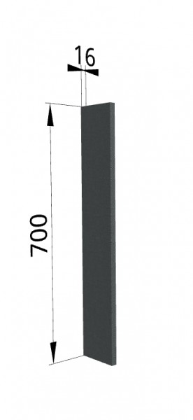 Панель торцевая ПТ 400 Квадро (для шкафа торцевого верхнего) Железо в Химках - ximki.katalogmebeli.com | фото
