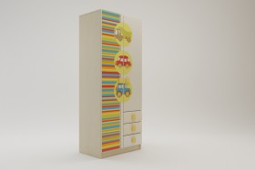 Шкаф 2-х створчатый с ящиками Клаксон (Бежевый/корпус Клен) в Химках - ximki.katalogmebeli.com | фото