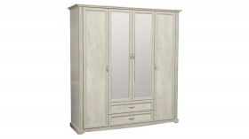 Шкаф для одежды "Сохо" (бетон пайн белый/2 ящика/зеркало) в Химках - ximki.katalogmebeli.com | фото