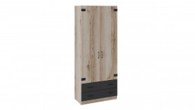 Шкаф для одежды комбинированный «Окланд» (Фон Черный/Дуб Делано) в Химках - ximki.katalogmebeli.com | фото
