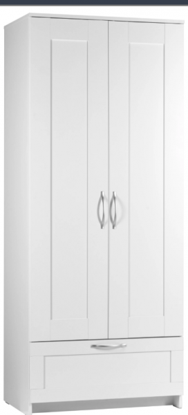 Шкаф двухдверный Сириус с 1 ящиком белый в Химках - ximki.katalogmebeli.com | фото