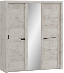 Шкаф трехдверный Соренто с раздвижными дверями Дуб бонифаций/Кофе структурный матовый в Химках - ximki.katalogmebeli.com | фото 1
