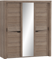 Шкаф трехдверный Соренто с раздвижными дверями Дуб стирлинг/Кофе структурный матовый в Химках - ximki.katalogmebeli.com | фото 1