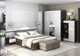Спальня Вегас (Венге/Белый глянец) в Химках - ximki.katalogmebeli.com | фото