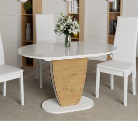 Стол обеденный «Монреаль» Тип 1 (Белый глянец/Бунратти) в Химках - ximki.katalogmebeli.com | фото