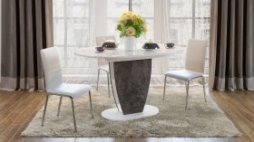Стол обеденный «Монреаль» Тип 1 (Белый глянец/Моод темный) в Химках - ximki.katalogmebeli.com | фото