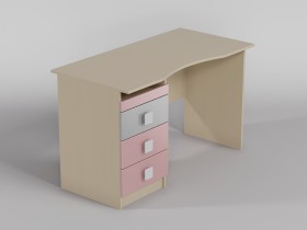 Стол (столешница с выемкой) Грэйси (Розовый/Серый/корпус Клен) в Химках - ximki.katalogmebeli.com | фото